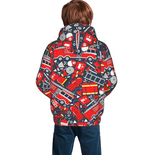 Fire Sign Kid Hoodies Boys Sweatshirts Girls Pullover with Pocket4