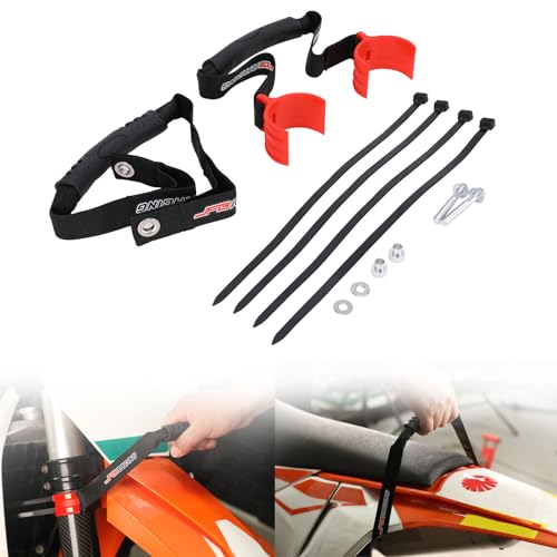 Dirt Bike Tow Strap Front Rear Tugger Pull Grab Seat Strap Rope Universal For Motorcycle Pit Bike Off Road Motocross Enduro Orange