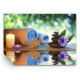 ARTTOR Carta da Parati Adesiva Deluxe - Natura rilassamento spa candele - 150x105 cm - Fotomurali Decorazione Murale Moderna Poster gigante XXL Decorazione da Muro Camera da letto - WF4AA150x105-2554