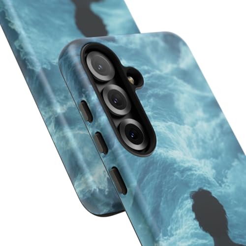 Coque Galaxy S25 Plus rigide mate bleue motif vagues d'eau - 2