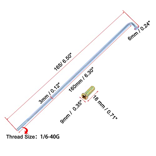 Motoforti 36 STK. 3mm Gewinde Durchmesser 160mm Länge Motorradrad Speichen Nippel