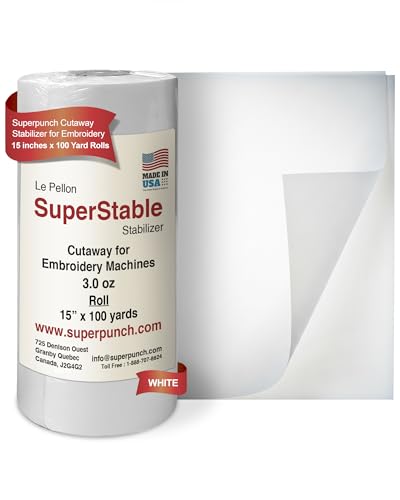 Superpunch Cutaway 3.0 oz Stabilizer for Embroidery Machines,...