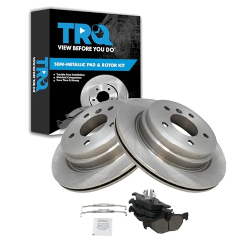 Image of TRQ Rear Brake Pad and Rotor Set Semi Metallic Rotors | For 2007-2013 BMW 328i 2009-2013 328i xDrive 2007-2008 328xi 2013-2015 X1