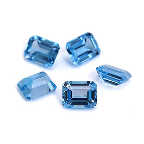 Topaze bleue suisse 7x5mm octogone pour créer des bijoux personnalisés au quotidien