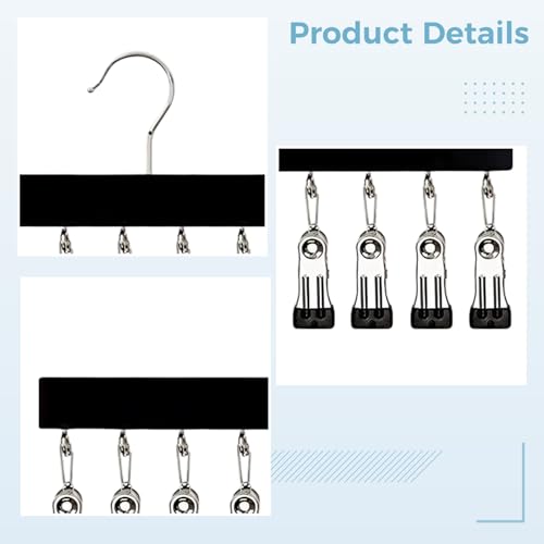 Cintre multi-clips en bois avec 12 pinces pour suspendre vos écharpes - 5