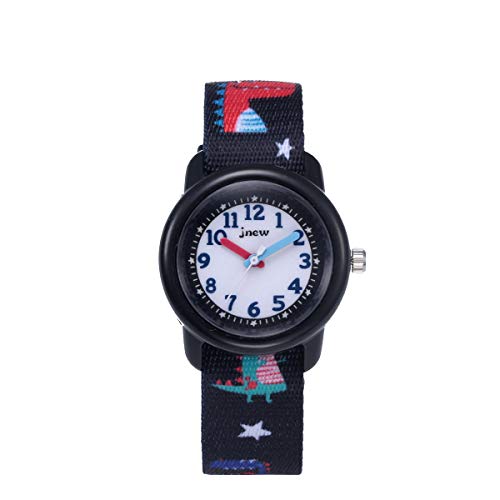 Boy's Kids Children Watch,3D Cute Cartoon Breathable Fabric Band Japanese-Quartz Wristwatches Time Teacher Gifts Watches for Kids Boys Toddlers (Dinosaur)2