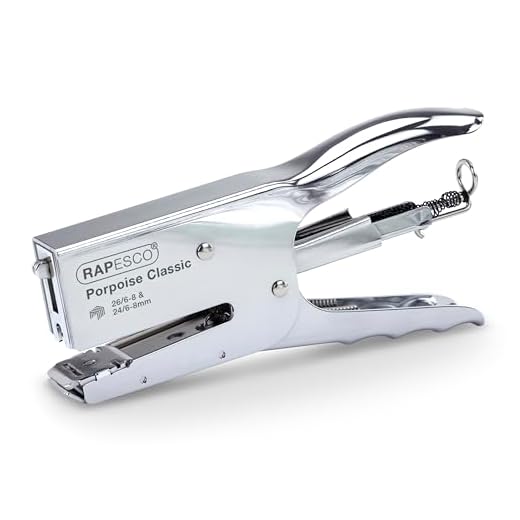 Rapesco Porpoise Packaging Plier Stapler, Uses 26 and 24 Type 1/4"- 5/16" Staples, Metal (R81000A3)