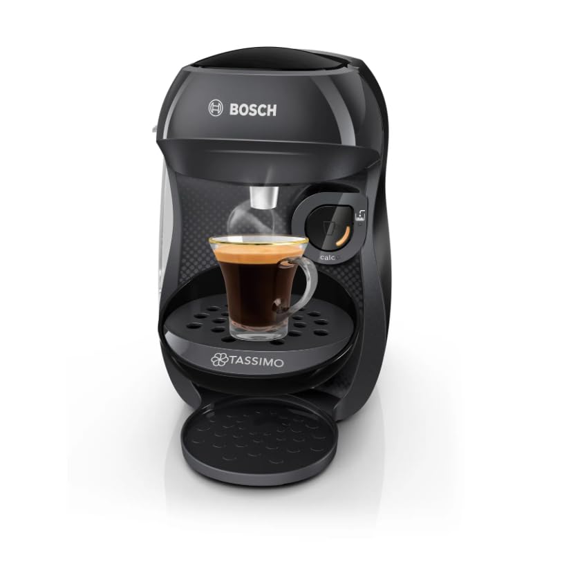 Bosch Machine à café multi-boissons Tassimo Happy friendly, TAS102E, plus de 70 boissons chaudes, OneTouch, cafétière à dosettes, Intellibrew, noir