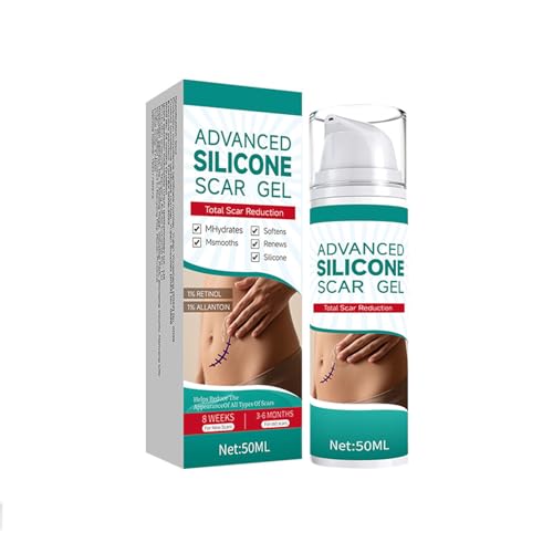 LBOYLOVE Advanced Scar Gel Silicone Scar Gel Treats Old and New Scars Reduces the Appearance of Scars from Body Face Stretch Marks Surgical Scar Keloids Acne Burns and More 50g (1.76 Oz)