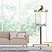 Giantex 51'' Pet Bird Play Stand, Wood Bar Large Stainless Steel Tray Feeder Parrot Perch W/ 2 Feeding Bowls & Locking Wheels, Parrot Pet Bird Play T-Stand