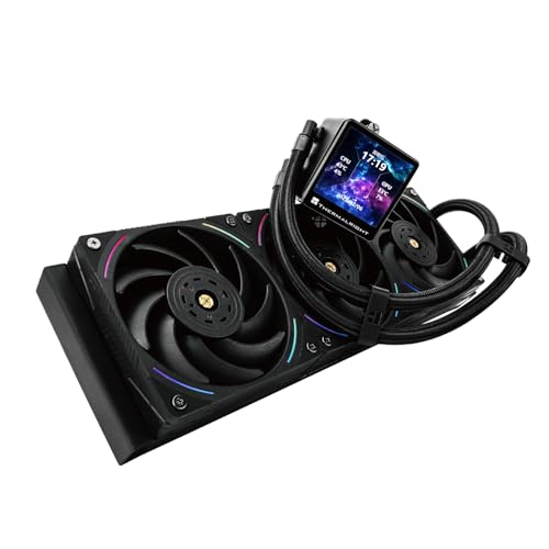 Thermalright Frozen Vision 360 ARGB Black V2 AIO CPU Water Cooler,360mm Liquid CPU Cooling,PWM Fans CPU Cooler for 2150RPM,2.88 inch IPS LCD Screen for Image,AM5,Intel LGA1700/1851,480x480 Resolution image 3