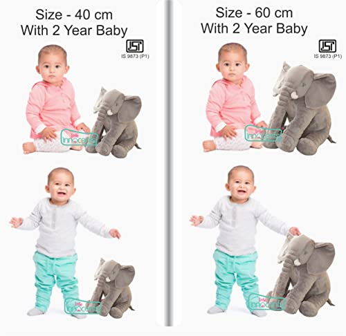 Image of Big Size Fibre Filled Stuffed Animal Elephant Plush Soft Toy for Kids Plush Hugging Toy for Kids boy Girl Birthday Gift (60 cm, Grey) for 1 Year Above