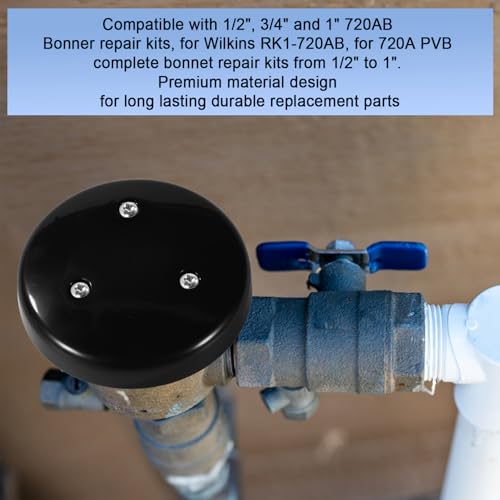 12pcs Pressure Vacuum Breaker and Bonnet Repair Kit, Faucet Sillcock Valve 720A Repair Rebuild Kit for Wilkins 1/2” 3/4” 1” Pressure Vacuum Breaker