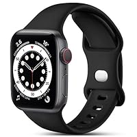 CeMiKa Kompatibel mit Apple Watch Armband 44mm 42mm 45mm 46mm 49mm, Ersatz Silikon Sport Armbänder Kompatibel mit iWatch Armband Series 11 10 9 8 7 6 5 4 3 2 1 SE SE3, Damen Herren, Schwarz