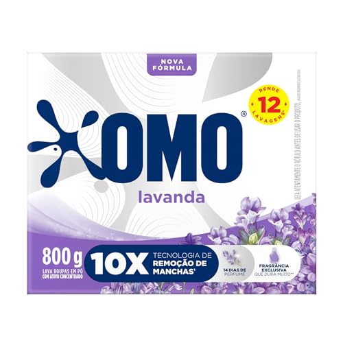 Lava-Roupas em Pó com Ativo Concentrado Lavanda Omo Caixa 800g Edição Especial, OMO