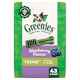 Greenies Veterinarian-Recommended Adult Natural Dental Dog Treats Teenie Size, Blueberry Flavor, 12 oz. Pack, 43 Count
