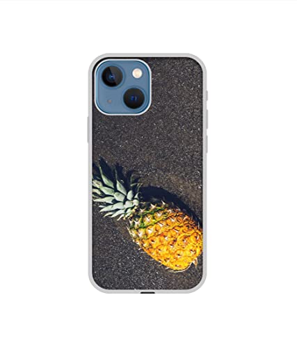 Image of Amazon Brand - Solimo Designer Pineapple UV Printed Soft Back Case Mobile Cover for Apple iPhone 13 Mini (Silicone Multicolor)