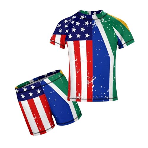 American South African FlagChildren's Casual Swimsuit Set - Simple and Versatile7-9Y（120cm）