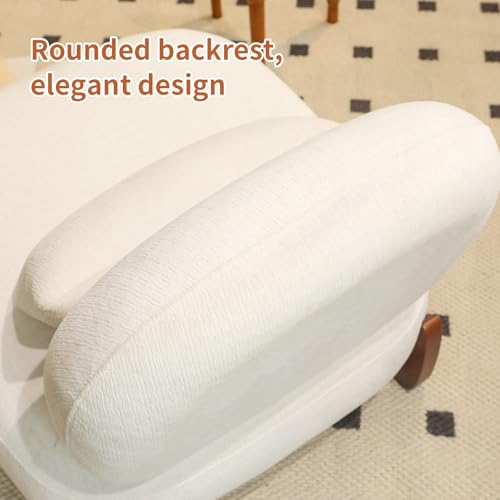 Sillón Plegable Terciopelo Blanco Cómodo miniatura 5