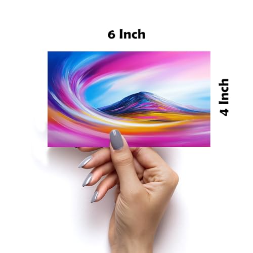Image of SiddArtify Abstract Landscape Wall Art Prints Set - Colorful Mountain Poster Decor for Living Room Bedroom - Set of 2-4x6 Inch - Board (Pack of 6) - Sticker (Pack of 6)