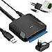 Produktbild Aicharynic SATA USB Adapter, Festplatte für 2,5 Zoll/3,5 Zoll HDD/SSD Kabel Adapter Sata to USB, USB 3.0 auf SATA III Festplattenadapter, Festplatten Adapter Konverter mit 45cm Kabel für Windows, OS