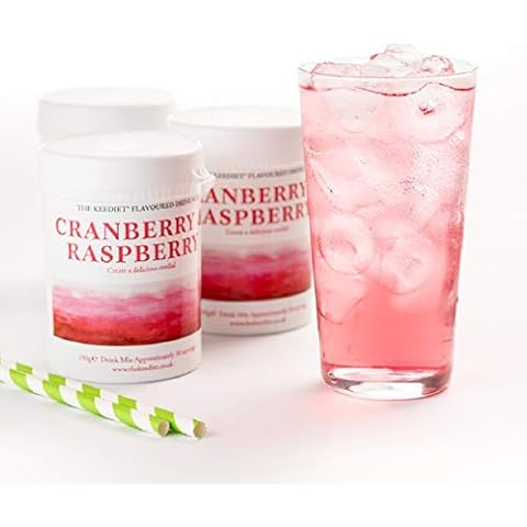 3 x 150g Ketogenic Water Flavouring Drops & Powder Fibre Supplement Tubs by KeeDiet® (Cranberry & Raspberry) Cover