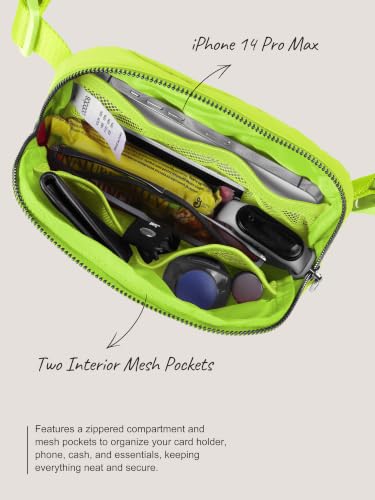 Image of ODODOS Unisex Mini Belt Bag with Adjustable Strap Small Fanny Pack for Workout Running Traveling Hiking, Neon