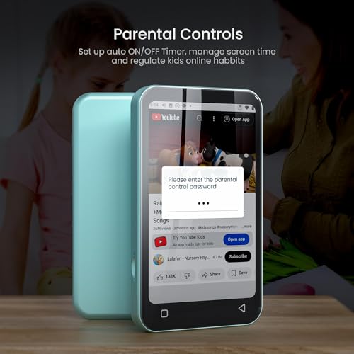 Image of TIMMKOO 80GB Kids MP3 Player with Bluetooth, Parental Controls, Pre-Installed Spotify, Audible, 4 inch MP4 Player (Teal)