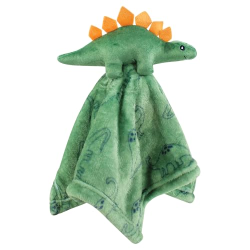 Image of Hudson Baby Unisex Baby Animal Face Security Blanket, Dinosaurs 3-Pack, One Size
