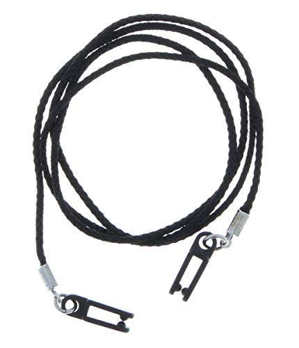 Preisvergleich Produktbild geflochtenes Clip-hole-Brillenband für Bügelenden mit Loch - 70cm - schwarz geflochten