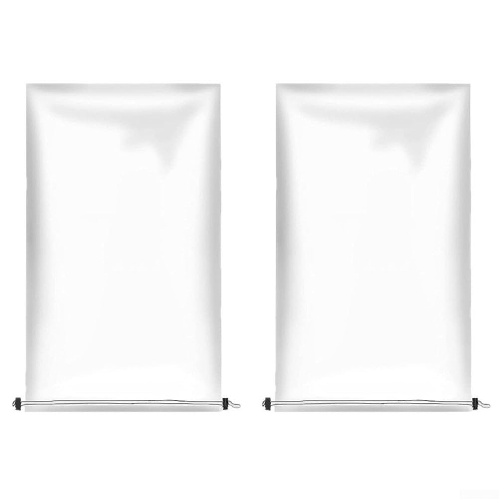 2 Pack Plant Frost Protection Bags with Drawstring, Transparent PE Greenhouse Film Covers for Shrubs Saplings Crops, Winter Freeze shields Shelter Against Sun Rain Wind, (80 * 100cm)