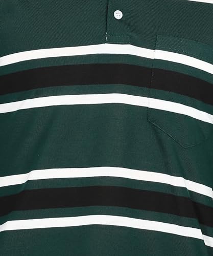 Image of INKKR Polo Neck Full Sleeve Striped Men's Tshirt