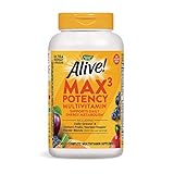 Nature's Way Alive! Max3 Potency Multivitamin, High Potency B-Vitamins, No Iron, 180 Tablets