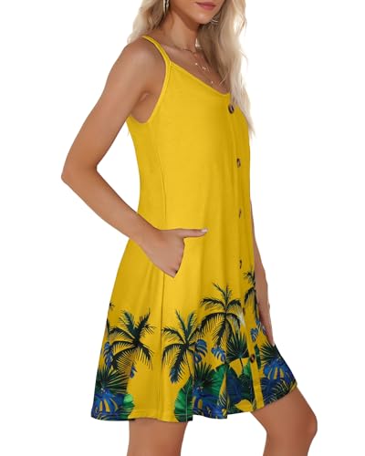 Image of JOELLYUS Summer Dresses for Women Spaghetti Strap Button Down Casual Sundress Beach Cover Up Dress with Pockets 2026
