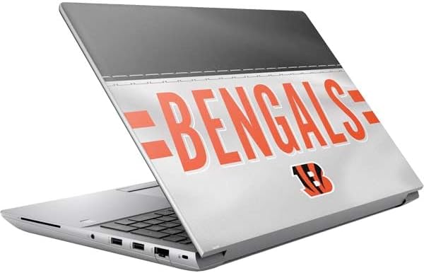 Skinit Decal Laptop Skin Compatible with HP ZBook Fury 16 G10 - Officially Licensed NFL Cincinnati Bengals White Striped Design