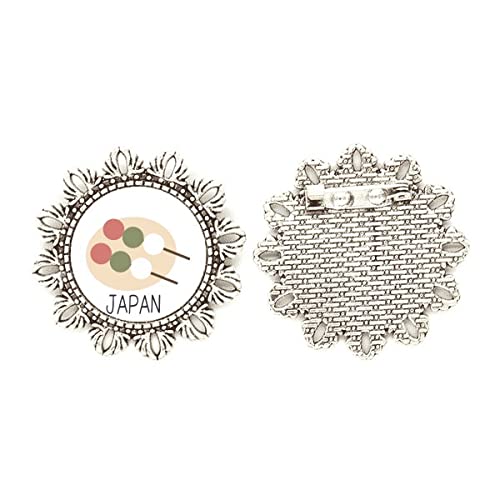 Broche japonés de flor plateada el regalo cultural ideal medium