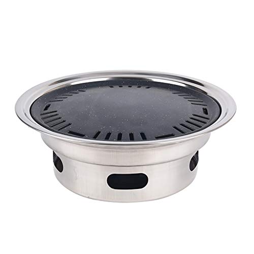 Parrillas de barbacoa, parrilla de carbón, parrilla coreana de interior y exterior, adecuada para 5-10 personas, 34 cm (color: B)