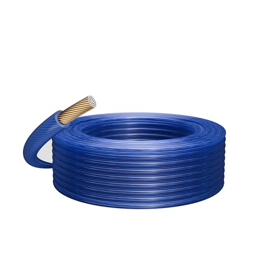 18 Gauge AWG Stranded Primary Remote Hookup Wire 50 FT, Single Conductor CCA Low Voltage Electrical Power/Ground Cable, Easy to Peel for Car Audio Amp Relay LED Automotive, DIY-Blue