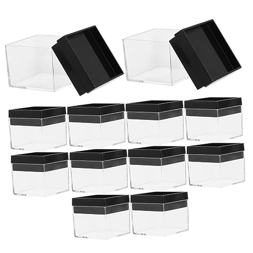 JEWEDECO 12pcs Boxes Mineral Storage Case Specimen Container Mineral Collection Case Mineral Specimen Display Case Mineral Display Case Transparent Display Case Clear Display Case