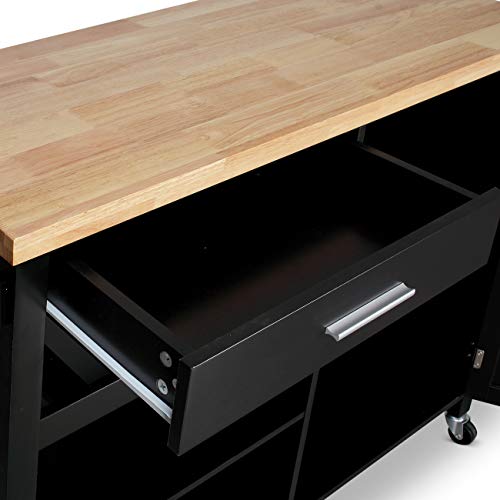 image for BELLEZE Kitchen Island Cart On Wheels Rolling Kitchen Cart With Storag