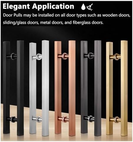 Modern Matte Black Sliding Door Handle - Square Push Pull Gate Bar for Shower & Kitchen - Durable Grab Handle for Commercial & Residential Use