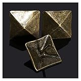 Matériau: fer. yaoqijie 50pcs Ongles carrés Tachas Coniques Tachas Tackskstery Antique Bronze/Goujons en Laiton Cuir DIY Mobilier Accueil Décoration 19x19x21mm Lasting (Color : Green Bronze)