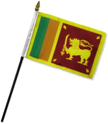 Wholesale Lot of 12 Sri Lanka 4''x6'' Desk Table Stick Flag - Party Decorations Supplies For Parades - Prime Outside, Garden, Men Cave Decor Flag