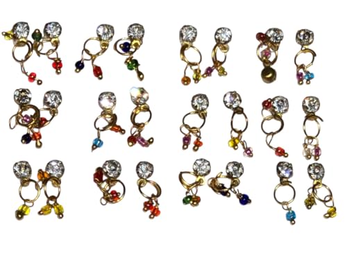 Basuri Creation® Laddu Gopal Beautiful Deity Earings/Deity Tops for All Idols/Mix Colours/Set of 6 (Size 6no) 2211