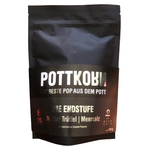 Pottkorn Die Endstufe 150g - Handgemachtes Popcorn aus Mushroom Mais mit weißem Trüffel und Meersalz Cover