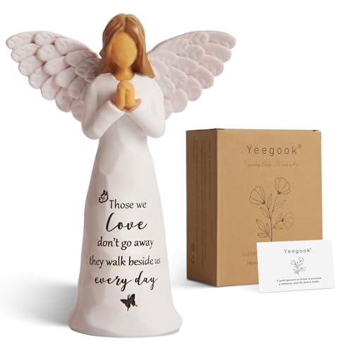 Yeegook Sympathy Gifts for Loss of Loved One, 6" Handcrafted Memorial Angel Figurine, Memorial Gifts for Loss of Mom Dad, Condolences Bereavement Remembrance in Memory of Loved One Gift