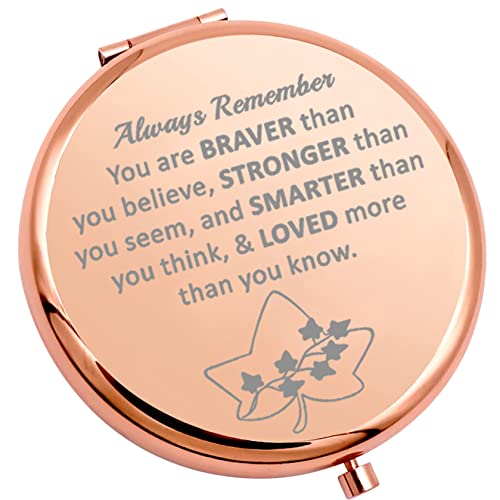 WSNANG Sorority Gift Compact Travel Makeup Mirror Pink and Green Sorority Graduation Paraphernalia Gift (Iron- A08 Mirror)