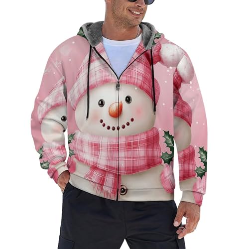 Sweat à capuche polaire rose homme veste thermique d'hiver chaude