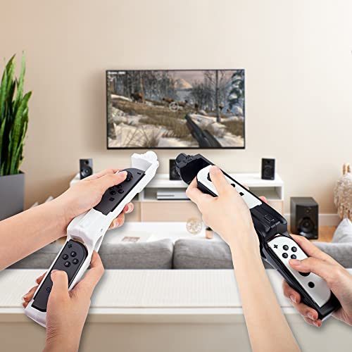 FANPL Game Gun for Nintendo Switch & Switch OLED Joy Con, Controller Grip for Hunting Simulator, for Wolfenstein 2, for Splatoon, for Big Buck Hunter Arcade and Other Switch Shooting Games - Black