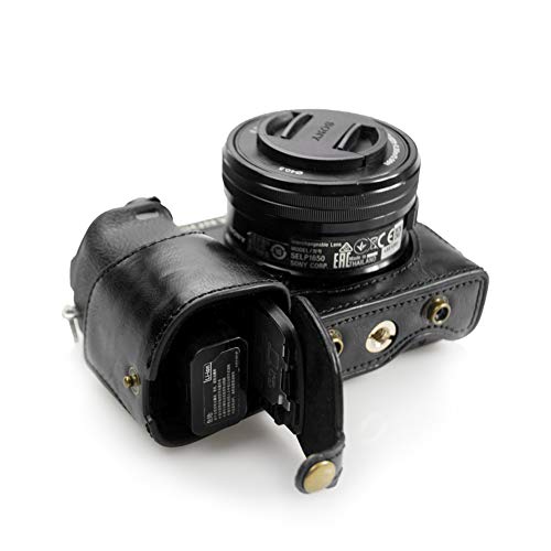 Kinokoo Pu Leather Camera Case For Sony A6300 A6000 And 16-50Mm Lens Protective Camera Case Bag (Black) #TOP3